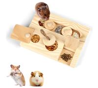 Encuryna Jouet pour Hamster, Jouet 6 en 1 en Bois de Recherche de Nourriture, Jouets de Bois pour Petits Animaux, Jouet à Mâcher pour Lapins, Chinchilla, Hamster, Cochon d'Inde, Gerbille