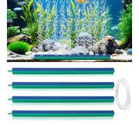 Encuryna Lot de 4 pierres à air d'aquarium - 30 cm et tuyau de 4 m - Pierre à oxygène pour aquarium