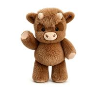 Encuryna Peluche de vache de course de 45 cm - Peluche de vache - Bœuf des hautes terres - Jouets en peluche - Jouet en peluche mignonne - Soulagement du stress pour adulte (marron)