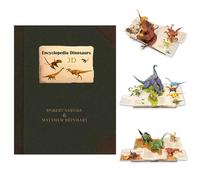 Encyclopédie 3D Prehistorica Dinosaures pliante, livre pop-up amusant et interactif, encyclopédie complète des dinosaures, cadeau pour les enfants amateurs de dinosaures, pop-up de dinosaures