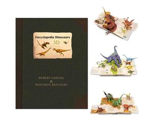 Encyclopédie 3D Prehistorica Dinosaures pliante, livre pop-up amusant et interactif, encyclopédie complète des dinosaures, cadeau pour les enfants amateurs de dinosaures, pop-up de dinosaures