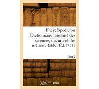 Encyclopedie. Table. Tome 2 - Denis Diderot - Hachette Bnf - broché - Livre