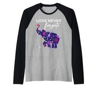 End Alzheimers Chemise Love Never Forgets Awareness Manche Raglan