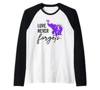 End Alzheimers Chemise Love Never Forgets Awareness Manche Raglan