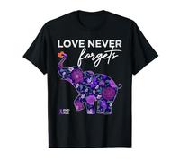 End Alzheimers Chemise Love Never Forgets Awareness T-Shirt Graphique avec Valeur
