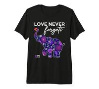 End Alzheimers Chemise Love Never Forgets Awareness T-Shirt Haut de Gamme