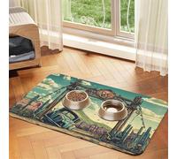 End of World Desert Tapis d'alimentation pour chien et chat - En cuir absorbant - Imperméable - Pas de taches - Séchage rapide - Antidérapant - 60 x 40 cm