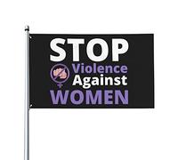 End & Stop Drapeau de la violence domestique 0,9 x 1,5 m Un côté extérieur Ferme Yard Sign Garden Drapeau décoratif avec œillets en laiton