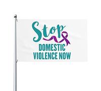 End & Stop Drapeau de la violence domestique 0,9 x 1,5 m Un côté extérieur Ferme Yard Sign Garden Drapeau décoratif avec œillets en laiton