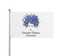 End & Stop Drapeau de la violence domestique 0,9 x 1,5 m Un côté extérieur Ferme Yard Sign Garden Drapeau décoratif avec œillets en laiton
