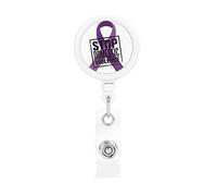 End & Stop Violence Domestique Porte-Badge Rétractable Reel Clip Id Card Holder forNurse Student Office Worker