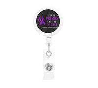End & Stop Violence Domestique Porte-Badge Rétractable Reel Clip Id Card Holder forNurse Student Office Worker
