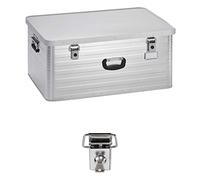 Enders Boîte en aluminium 130 l, belles finitions, avec joint en caoutchouc cellulaire, boîte polyvalente utilisable comme boîte de transport / valise et boîte de rangement