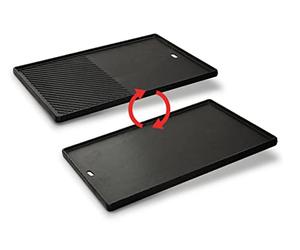 Enders Switch Grid #7789 Plaque réversible en Fonte 1/2 pour Barbecue à gaz Kansas II Pro 4, Surface de Cuisson 1/2, Accessoire de Barbecue, Plaque de Cuisson Massive, utilisable des Deux côtés