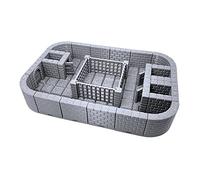 EnderToys Dalles de donjon verrouillables - Prison Pit, peinture 3D imprimée sur table, jeu de rôle paysage de terrain pour figurines de 28 mm, gris