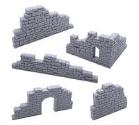 EnderToys Ensemble de murs en pierre ruinée B, paysage de terrain pour table de 28 mm, jeu de guerre miniatures, imprimé 3D et peut être peint