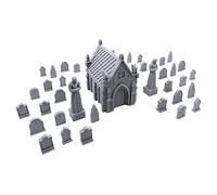 EnderToys Mausoleum Graveyard Scene, Terrain Scenery for Tabletop 28mm Miniatures Wargame, 3D Printed and Paintable