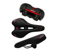 Endless EL1047 Sleek Cycle Seat with Red Reflective Safety Strip | Black | Material : PU | Universal Memory Foam Seat with Breathable, Shock Absorbing and Waterproof Bike Saddle for All Type of Bikes