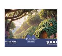 Endless Lotus Leaf Tunnel The House 1000 Pièces Carton Extra-épais Lot de Puzzles Hobbit-Style Dwellings Anti-Stress Jeu Familial Puzzles As Birthday Gifts 38x26cm/1000pcs