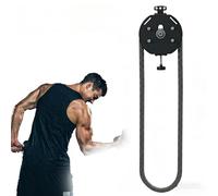 Endless Rope Trainer, Système De Poulie Portable pour Home Gym, avec Résistance Ajustable (0-30kg) Et Corde Nylon Premium Capacité 150kg, pour Tout Le Corps, Bras, Dos & Gainage(Red)
