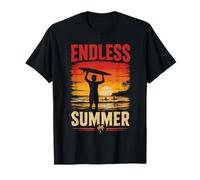 Endless Summer Surf Plage Coucher de Soleil Rétro Surfer T-Shirt