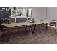 Endo-Moebel Table à Manger XXL Titan 130 cm - Extensible jusqu'à 405 cm Table de Cuisine pouvant accueillir jusqu'à 12 Personnes (Natur Eiche)