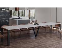 Endo-Moebel Table à Manger XXL Titan 130 cm - Extensible jusqu'à 405 cm Table de Cuisine pouvant accueillir jusqu'à 12 Personnes (Kaschmir Beige)