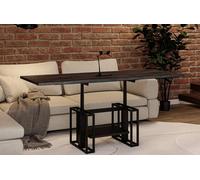 Endo-Moebel Table Basse Victoria - Extensible de 110 à 170 cm - Hauteur réglable - Double mécanisme Lift - Structure en métal (Béton foncé)
