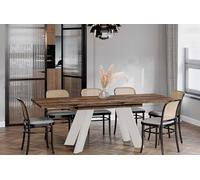 Endo-Moebel Table de Salle à Manger COSO en Cachemire, Extensible de 130 à 210 cm, Pieds de Table en Cachemire (Monastère du Chêne)