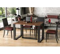Endo-Möbel Table de salle à manger extensible Borys 130cm - 290cm piètement traîneau traîneau métal Kulissentisch (chêne de Stirling)