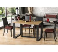 Endo-Möbel Table de salle à manger extensible Borys 130cm - 330cm piètement traîneau traîneau métal Kulissentisch (chêne Wotan)