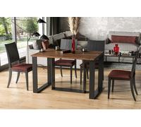 Endo-Möbel Table de salle à manger extensible Borys Jusqu'à 130cm - 310cm piètement traîneau traîneau métal Kulissentisch (Chêne Stirling)
