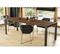 Endo-Moebel Table de salle à manger Garant 130cm-265cm métal extensible châssis métallique table de cuisine (chêne de Stirling)