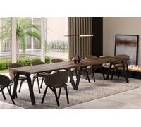 Endo-Möbel XXL Table à manger Lungo 130cm - 405cm extensible jusqu'à 12 personnes Table de cuisine (Chêne Monastère)