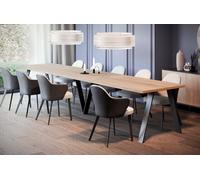 Endo-Möbel XXL Table à manger Lungo 130cm - 405cm extensible jusqu'à 12 personnes Table de cuisine (chêne naturel)