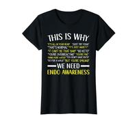 Endo Warrior Endométriose Maladie de Sensibilisation à l'endométriose T-Shirt Graphique avec Valeur, Femme, Noir, M