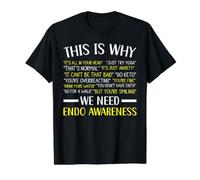Endo Warrior Endométriose Maladie de Sensibilisation à l'endométriose T-Shirt Graphique avec Valeur, Homme, Noir, M