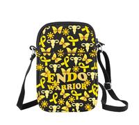 Endo Warrior Sac à bandoulière avec ruban jaune pour sensibilisation à l'endométriose, cadeau de maladie chronique, Endo Warrior B UK