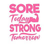 endolori aujourd'hui fort demain entraînement salle de sport typographie citations Stickers lettrage 41x48.2cm Culture du tatouage Rose