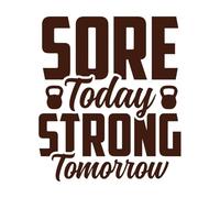 endolori aujourd'hui fort demain gym Peintures murales et stickers muraux en vinyle 42x48.7cm Installation facile Café