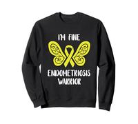 Endométriose Warrior I'm Fine Ruban Jaune Endométriose Sweatshirt