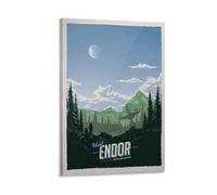 Endor Poster de voyage Star The Wars sur toile pour décoration murale de chambre - Fournitures scolaires esthétiques - 20 x 30 cm