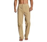 EndoraDore Homme Pantalon Lin Coton Été Casual Plage Yoga Décontracté