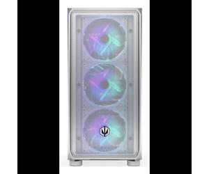 ENDORFY ARX 500 ARGB White - Boîtier PC Midi Tower ATX/micro ATX/Mini-ITX, 1x 3.5", 6x 2.5", 4x ventilateurs 140mm, USB Type-C, Verre Trempé