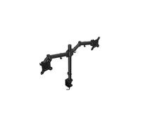 ENDORFY Atlas Double Noir - Support Bureau pour 2 écrans jusqu'à 27" (68,6 cm), 16 kg max, VESA 75/100, Inclinaison -35°/+90°, Pivot 90°, Rotation 360°