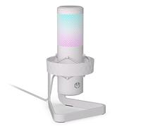 ENDORFY Axis Streaming Onyx White, Microphone omnidirectionnel de Haute qualité, rétroéclairage RGB | EY1B007