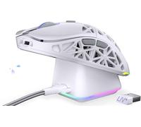 ENDORFY LIV Plus Wireless Onyx White, Souris de Jeu Blanche, Souris sans Fil, Station de Charge en Ensemble, Design Ultra-léger (69 g), Maximum 26 000 DPI, PixArt PAW3395, 2,4 GHz, BT, USB-A, EY6A017