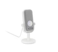 ENDORFY Solum Voice S Onyx White EY1B015 Microphone de Jeu pour PC, Microphone de Podcast, Microphone de Streaming, éclairage RVB, Microphone USB, Plug & Play, Bouton Tap-to-Mute, régulateur de Gain,
