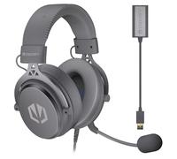ENDORFY VIRO Plus - Casque de jeu USB Alt Grey - Microphone amovible - Carte son USB 7.1 - Coussinets en tissu interchangeables - Câble amovible - Pilote de 53 mm