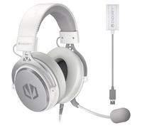 ENDORFY VIRO Plus USB Onyx White, Over Ear Headphones, Additional Pair of Fabric earpads, Detachable Microphone, Detachable Cable, USB 7.1 Sound Card | EY1A005